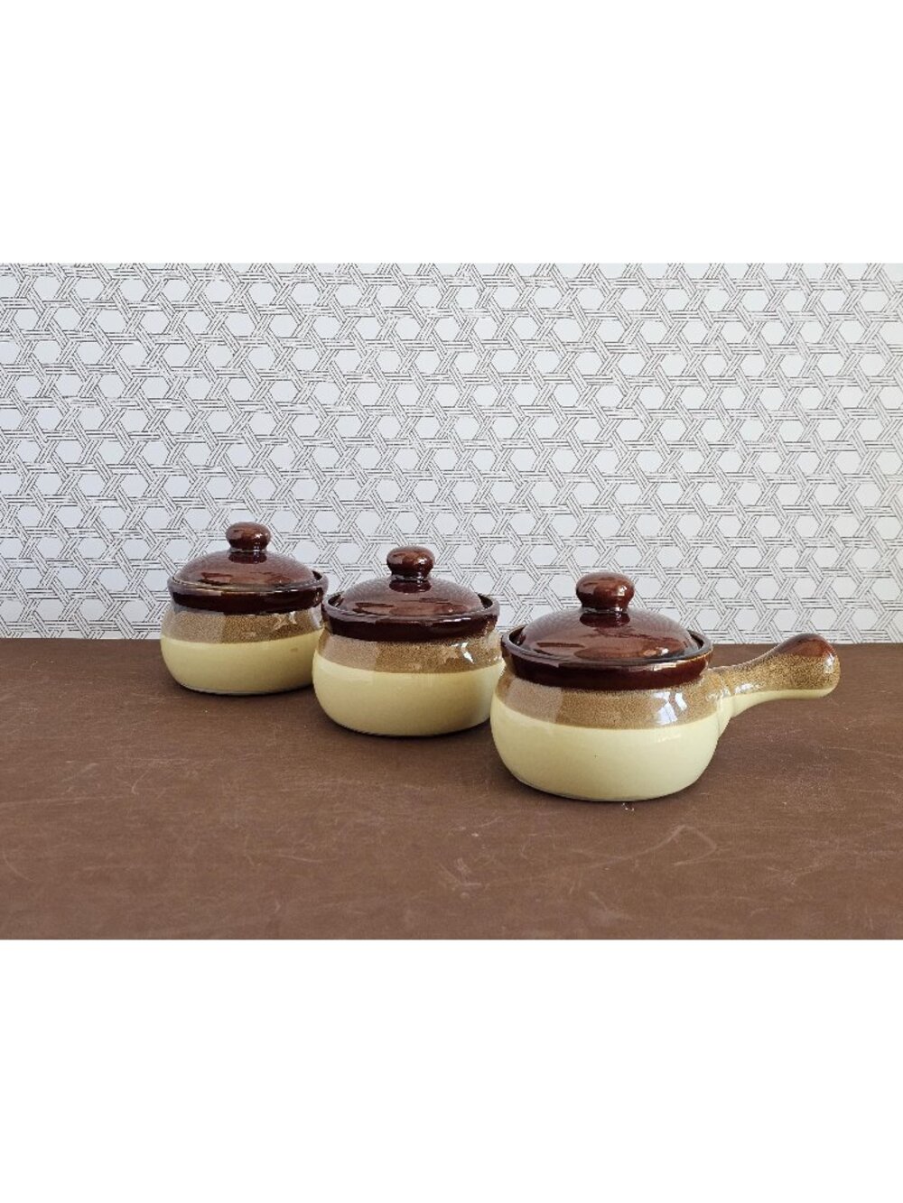 Vintage Northland Stone Ware Lidded Soup Bowls, French Onion Soup Bowls